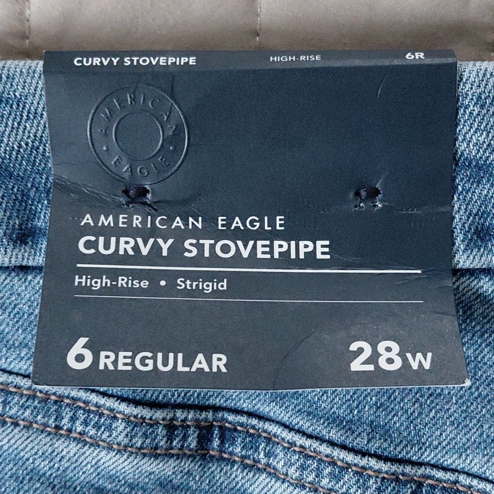 AEO Curvy Stovepipe High Waisted Jeans Sz 6 - Picture 8 of 11